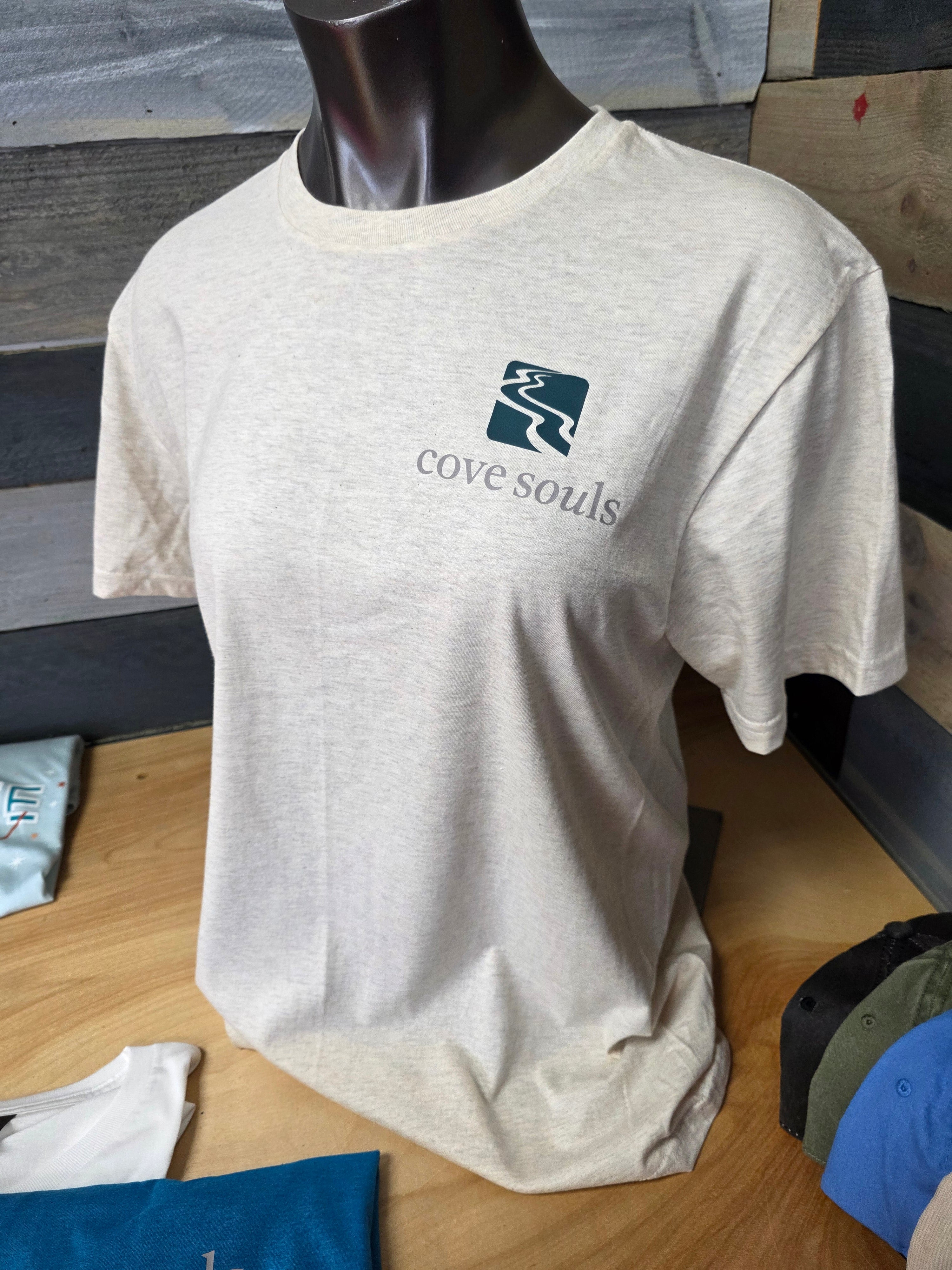 Cove Souls: The Minimalist Logo Tee – Heather Oatmeal (Lake Life Edition)